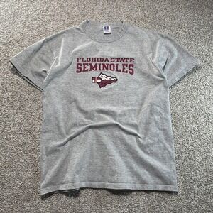Vintage Florida State Seminoles Shirt Mens Medium Gray NCAA Russell Athletic 90s